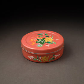 Floral Handpainted Enamelware Stainless Steel Masala Box (7 x 7 in) 13