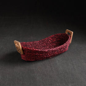 Maroon - Kadam Haat Handmade Sabai Grass Bread Basket (Set of 2)