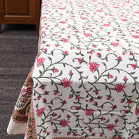 White - Pure Cotton Double Sanganeri Print Bed Cover Set 32