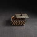 brown - Kadam Haat Handmade Bamboo Fruit Basket with Lid (Black)