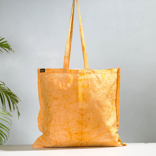 Yellow - Hand Batik Printed Cotton Jhola Bag