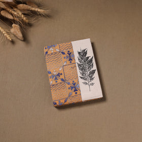 Multi colour - handmade Paper Notebook with Eco Leaf Print Kantha Work 08
