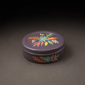 Floral Handpainted Enamelware Stainless Steel Masala Box (7 x 7 in) 15