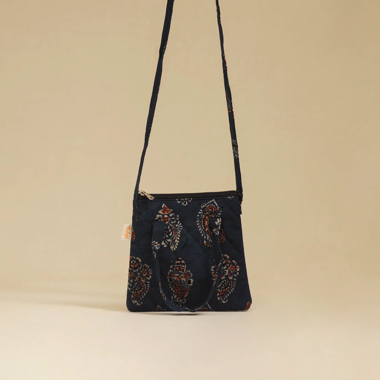 Blue - Handcrafted Quilted Sling Bag 40