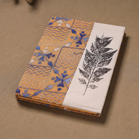 Multi colour - handmade Paper Notebook with Eco Leaf Print Kantha Work 08