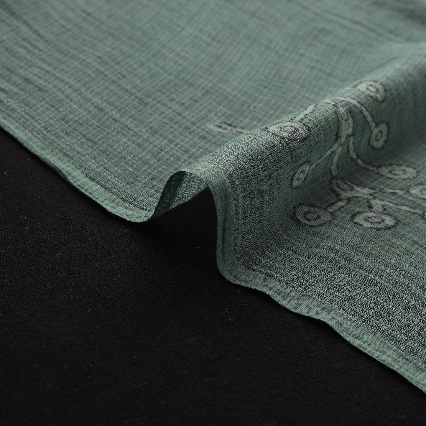 Green - Akola Hand Block Print Kota Doria Cotton Fabric 51