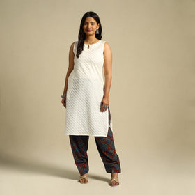 Blue Block Print Cotton Ajrakh Salwar