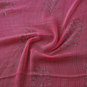 Pink - akola hand block print kota doria cotton fabric 52