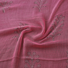 Pink - Akola Hand Block Print Kota Doria Cotton Fabric 52