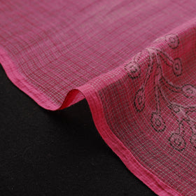 Pink - akola hand block print kota doria cotton fabric 52
