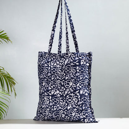 Blue - Hand Batik Printed Cotton Jhola Bag