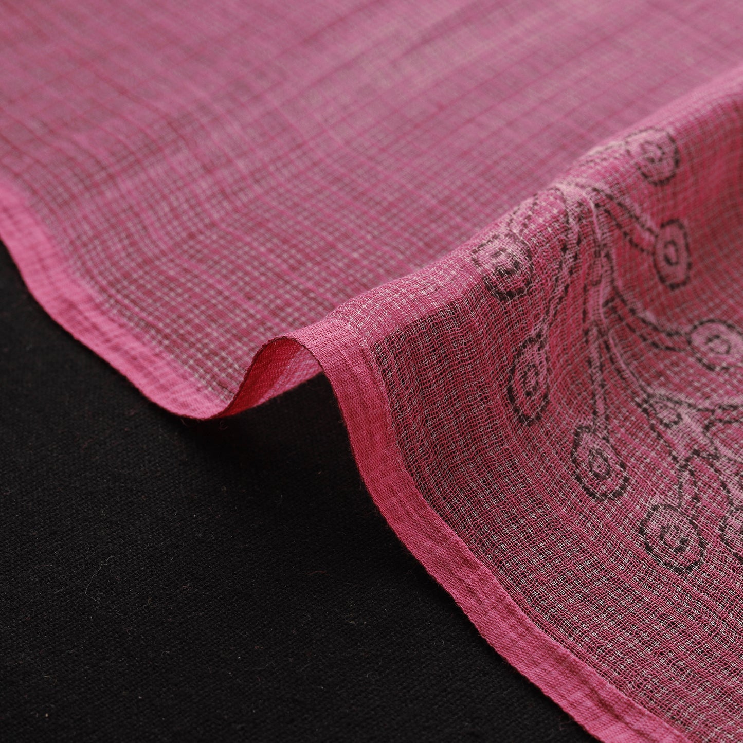 Pink - Akola Hand Block Print Kota Doria Cotton Fabric 52