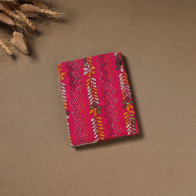 Pink - Handmade Paper Notebook with Eco Leaf Print Kantha Work 10