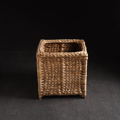 Beige - Handmade Organic Water Hyacinth Storage Basket from Assam
