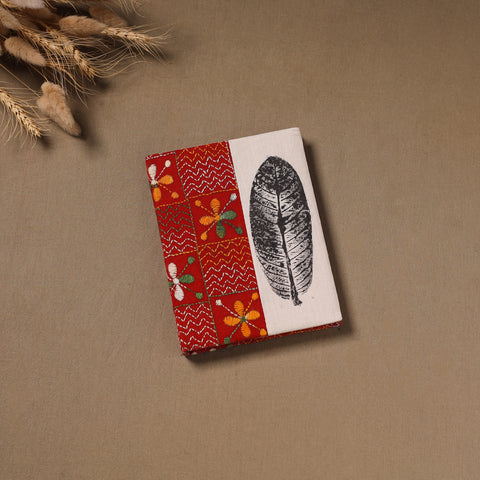 Multi colour - Handmade Paper Notebook with Eco Leaf Print Kantha Work 11