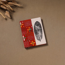 Multi colour - Handmade Paper Notebook with Eco Leaf Print Kantha Work 11
