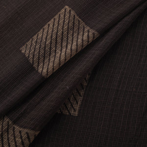 Brown - Akola Hand Block Print Kota Doria Cotton Fabric 01