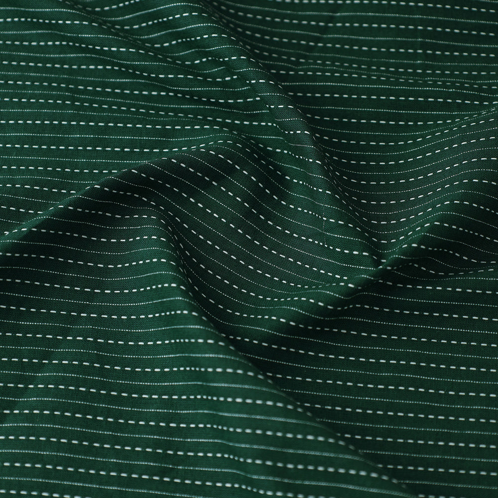 Green - Prewashed Running Stitch Plain Cotton Fabric 28