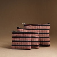 Multicolor - Set of 3 - Handmade Cotton Utility Pouches 22