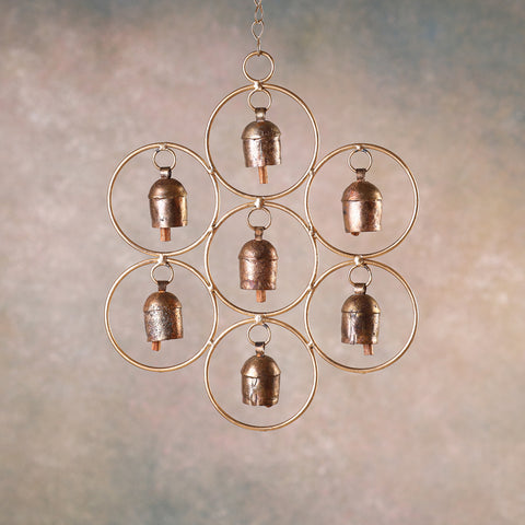 Kutch Copper Coated 7 Bell Round Jhoomar