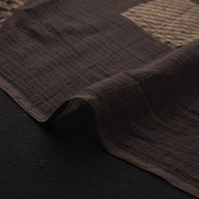 Brown - Akola Hand Block Print Kota Doria Cotton Fabric 01