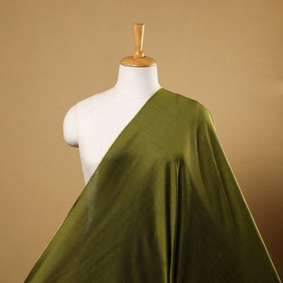 Green Plain Slub Silk Fabric 