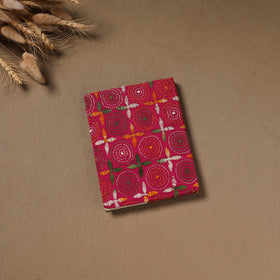 Pink - Handmade Paper Notebook with Eco Leaf Print Kantha Work 12