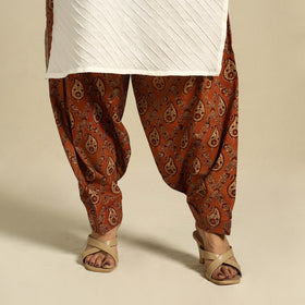 Orange Block Print Cotton Ajrakh Salwar