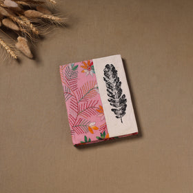 Pink - Handmade Paper Notebook with Eco Leaf Print Kantha Work 13