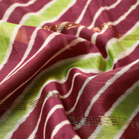 Brown - Leheriya Tie-Dye Chanderi Silk Handloom Stole with Zari Border 42