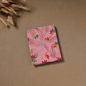 Pink - Handmade Paper Notebook with Eco Leaf Print Kantha Work 13