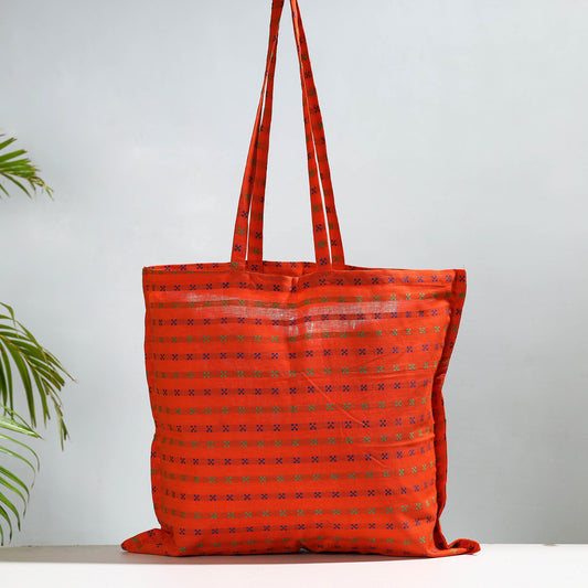 Orange - Jacquard Cotton Jhola Bag