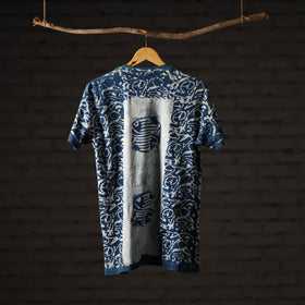 Buy Bindaas Block Art Printed Cotton Unisex Round Neck T-shirt 