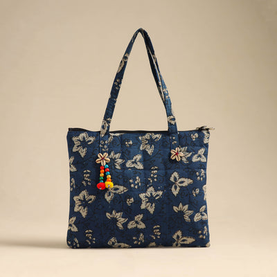 Blue - Handcrafted Quilted Cotton Hand Bag 03