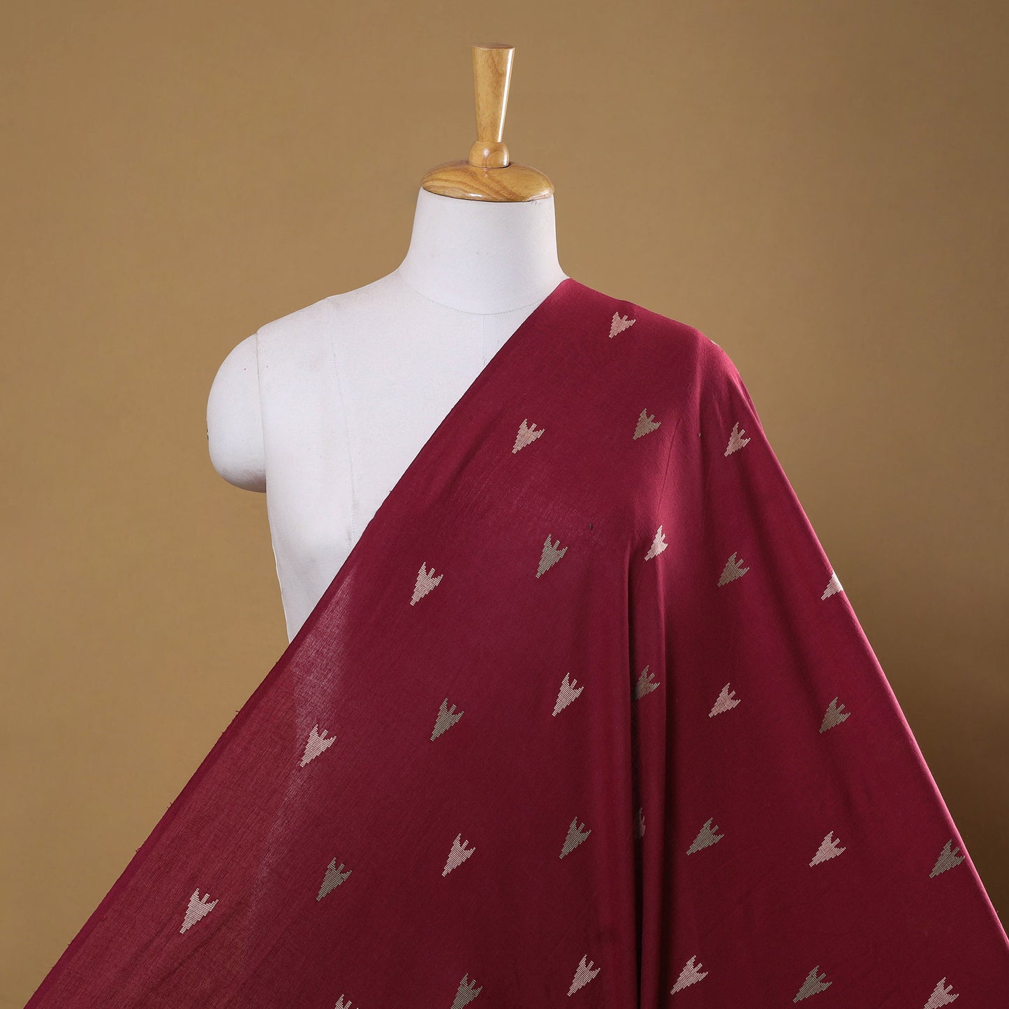 Red Prewashed Cotton Jacquard Fabric