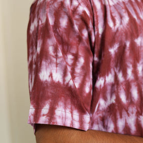 Brown Half Sleeve Tie & Dye Cotton Men Shibori Shirt