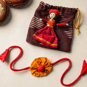  Handcrafted Flower Fabart Rakhi 15 