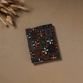 Multi colour - Handmade Paper Notebook with Eco Leaf Print Kantha Work 15