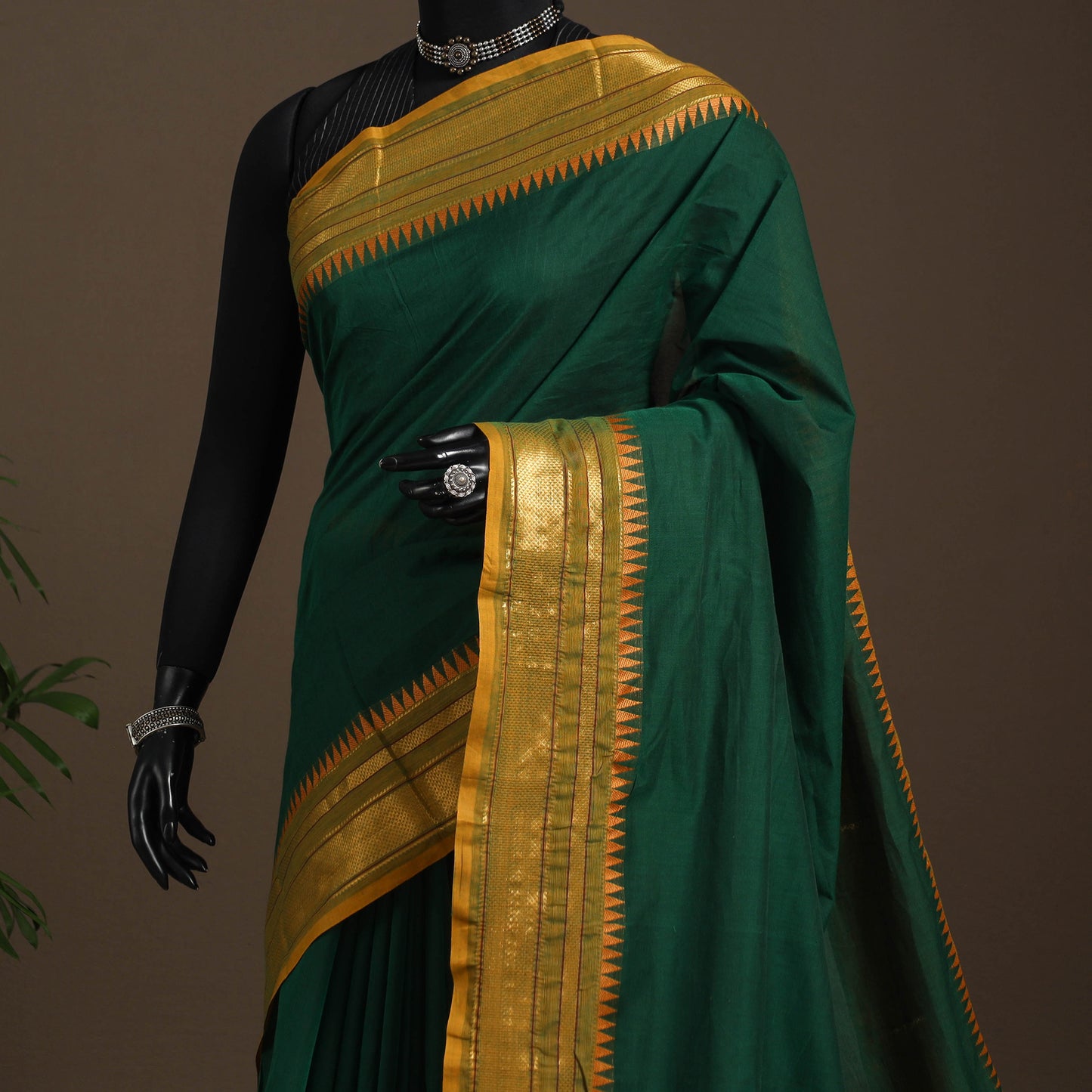 Green - kandangi chettinad cotton saree with border 88