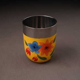 Floral Handpainted Enamelware Stainless Steel Glass 22
