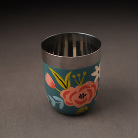 Floral Handpainted Enamelware Stainless Steel Glass 23