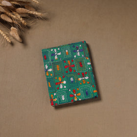 Green - Handmade Paper Notebook with Eco Leaf Print Kantha Work 17