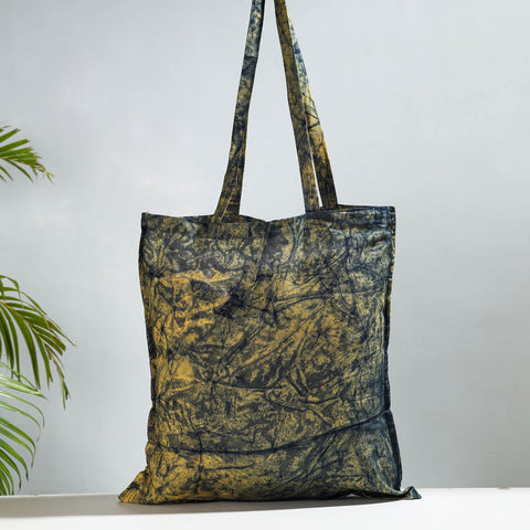 Yellow - Hand Batik Printed Cotton Jhola Bag