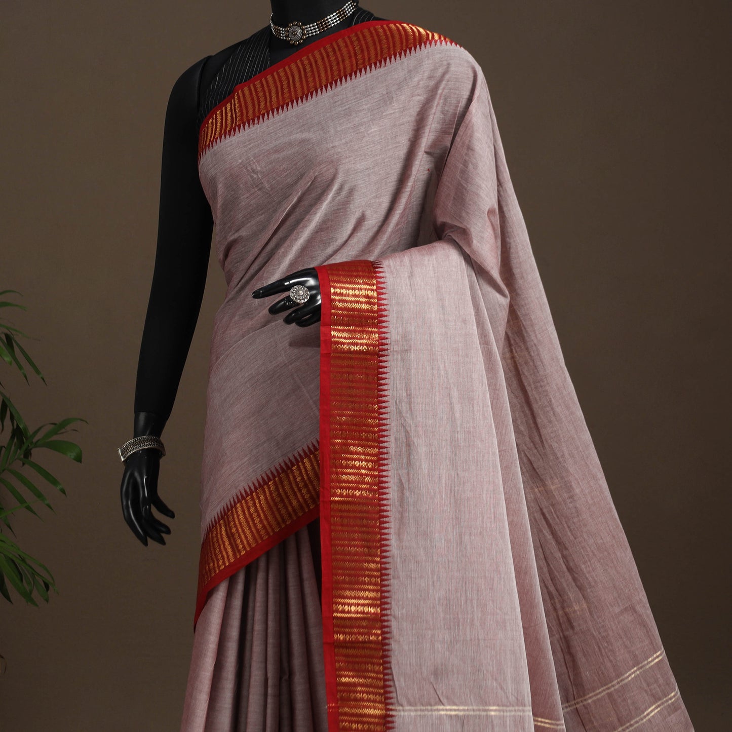 Pink - kandangi chettinad cotton saree with border 89