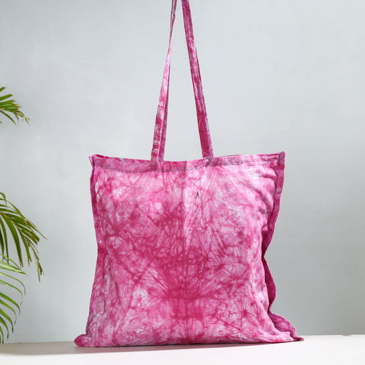 Pink - Hand Batik Printed Cotton Jhola Bag
