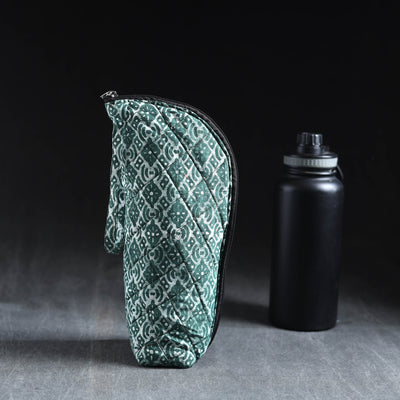 Green Handmade Cotton 1L Water Bottle Cover