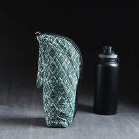 Green Handmade Cotton 1L Water Bottle Cover