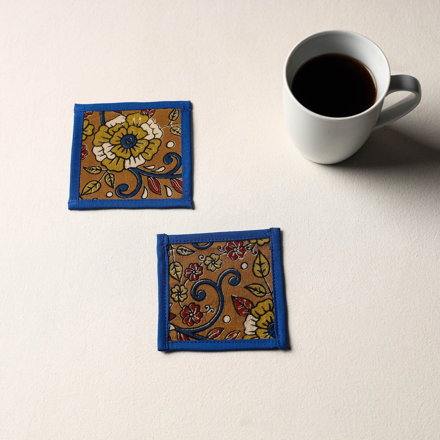 Brown Handmade Cotton Coasters (Set of 2)