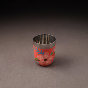 Floral Handpainted Enamelware Stainless Steel Glass 24