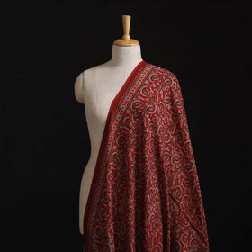 Ajrakh Hand Block Print Natural Dyed Pure Mul Cotton Fabric 08